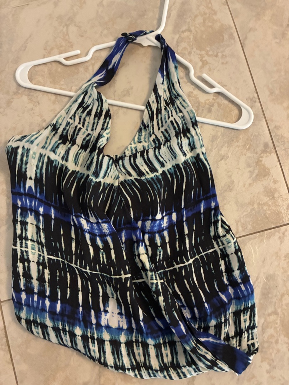 Parker Blue Black White Halter Tank Top
